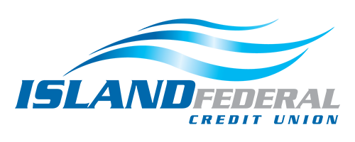 Island Federal Credit Union logo with blue wave design
